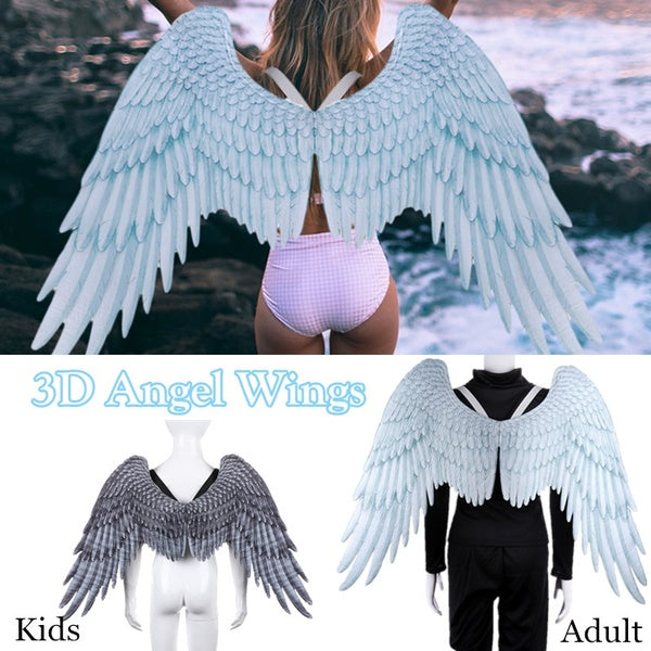 Halloween 3D Angel wings and Demon wings costume unisex soft adult and kids for halloween cosplay